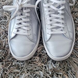 Converse Silver and White Sneakers